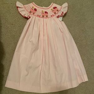 NWT smocked baby carriage dress 12 mo